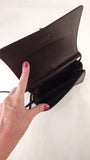 Nina Ricci Brown Textured Patent Leather Shoulder Bag - G0955