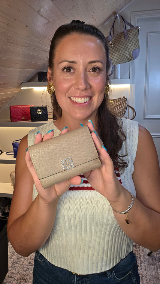 Loewe Beige/Grey Compact Wallet - 3783