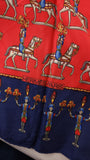 Hermes Carre 90 "Les Artificiers" Red Silk Scarf - 3760