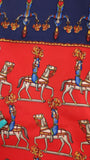 Hermes Carre 90 "Les Artificiers" Red Silk Scarf - 3760