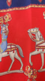 Hermes Carre 90 "Les Artificiers" Red Silk Scarf - 3760