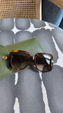 Longchamp Brown Tortoise Pattern Oversized Sunglasses - G0774