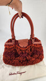 Salvatore Ferragamo Orange/Red Knit Hand Bag - 3769