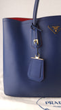 Prada Blue Saffiano Leather Double Tote Bag - R0014