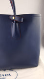 Prada Blue Saffiano Leather Double Tote Bag - R0014
