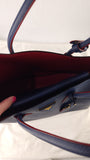Prada Blue Saffiano Leather Double Tote Bag - R0014