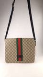Gucci GG Supreme Web Brown Flap Messenger Bag - R0004