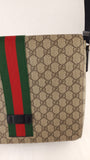 Gucci GG Supreme Web Brown Flap Messenger Bag - R0004