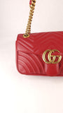Gucci Marmont Red Leather Shoulder Bag - R0007