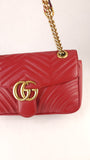 Gucci Marmont Red Leather Shoulder Bag - R0007