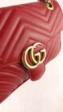 Gucci Marmont Red Leather Shoulder Bag - R0007