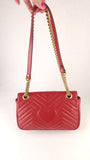 Gucci Marmont Red Leather Shoulder Bag - R0007