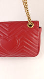 Gucci Marmont Red Leather Shoulder Bag - R0007