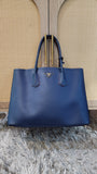 Prada Blue Saffiano Leather Double Tote Bag - R0014