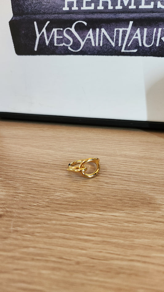 Hermes Jumbo Gold Tone Scarf Ring - G0851