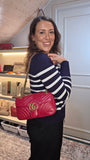 Gucci Marmont Red Leather Shoulder Bag - R0007