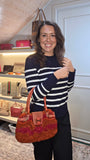 Salvatore Ferragamo Orange/Red Knit Hand Bag - 3769