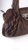 Salvatore Ferragamo Brown Leather Gancini Handbag - 3796