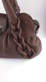 Salvatore Ferragamo Brown Leather Gancini Handbag - 3796