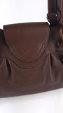 Salvatore Ferragamo Brown Leather Gancini Handbag - 3796