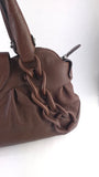 Salvatore Ferragamo Brown Leather Gancini Handbag - 3796