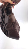 Salvatore Ferragamo Brown Leather Gancini Handbag - 3796