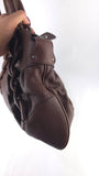 Salvatore Ferragamo Brown Leather Gancini Handbag - 3796
