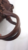 Salvatore Ferragamo Brown Leather Gancini Handbag - 3796