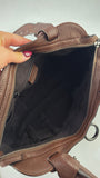 Salvatore Ferragamo Brown Leather Gancini Handbag - 3796