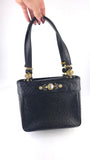 Versace Black Leather Sunburst Medusa Shoulder Bag - R0031