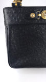 Versace Black Leather Sunburst Medusa Shoulder Bag - R0031