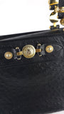 Versace Black Leather Sunburst Medusa Shoulder Bag - R0031
