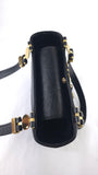 Versace Black Leather Sunburst Medusa Shoulder Bag - R0031