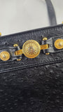 Versace Black Leather Sunburst Medusa Shoulder Bag - R0031