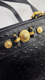 Versace Black Leather Sunburst Medusa Shoulder Bag - R0031