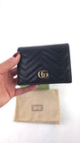 Gucci Black Leather Marmont Card Case Wallet - R0030