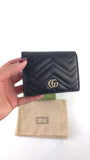 Gucci Black Leather Marmont Card Case Wallet - R0030