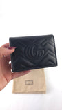 Gucci Black Leather Marmont Card Case Wallet - R0030