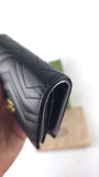 Gucci Black Leather Marmont Card Case Wallet - R0030