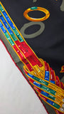 Cartier Black Jeweled Leopard & Bird Silk Scarf - 3804