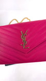YSL Pink Caviar Leather Chevron Envelope WOC - R0013