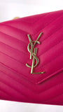 YSL Pink Caviar Leather Chevron Envelope WOC - R0013