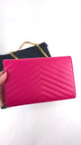 YSL Pink Caviar Leather Chevron Envelope WOC - R0013