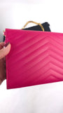 YSL Pink Caviar Leather Chevron Envelope WOC - R0013