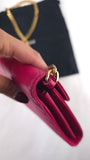 YSL Pink Caviar Leather Chevron Envelope WOC - R0013