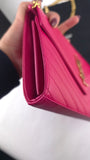 YSL Pink Caviar Leather Chevron Envelope WOC - R0013