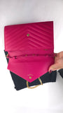 YSL Pink Caviar Leather Chevron Envelope WOC - R0013