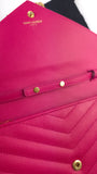 YSL Pink Caviar Leather Chevron Envelope WOC - R0013