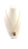 Swarovski Champagne Gold Color 2-sided Pendant Necklace - 2402