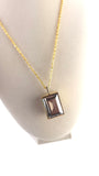 Swarovski Champagne Gold Color 2-sided Pendant Necklace - 2402